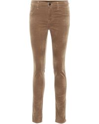 J Brand Mid-Rise Skinny-Hose 815 aus Samt - Braun
