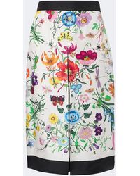 Gucci - Flora Silk Twill Culottes - Lyst