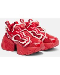 Noir Kei Ninomiya - X Reebok Embellished Platform Sneakers - Lyst
