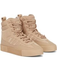 adidas Samba High-top Suede Trainers - Natural