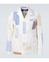 Junya Watanabe - Patchwork Cotton And Linen-Blend Blazer - Lyst