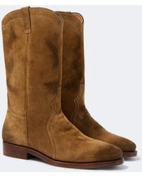 Jil Sander - Distressed Suede Ankle Boots - Lyst