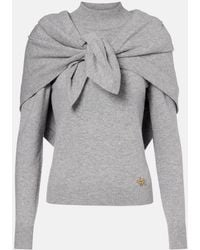 Oscar de la Renta - Scarf-Detail Cashmere Sweater - Lyst