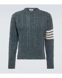 Thom Browne Wolle Andere materialien strickjacke in Grau für Herren Herren Bekleidung Pullover und Strickware Ärmellose Pullover 