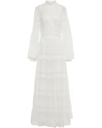 Costarellos Bridal Embroidered Tulle Gown - White