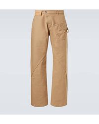 JW Anderson - Twisted Embroidered Cotton Wide-Leg Pants - Lyst