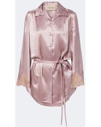 Valentino - Lace-Trimmed Silk Satin Shirt - Lyst