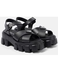 Prada - Plateausandalen Monolith - Lyst