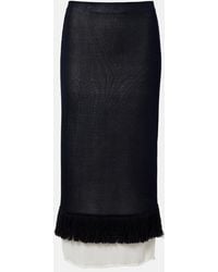 Bottega Veneta - Knitted Silk Midi Skirt - Lyst