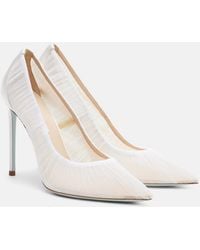 Aquazzura - Voile 105 Satin-Trimmed Tulle Pumps - Lyst