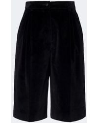 Dolce & Gabbana - Cotton And Silk-Blend Velvet Bermuda Shorts - Lyst