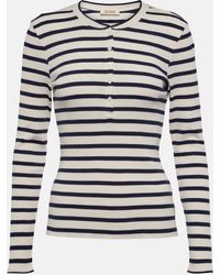 Nili Lotan - Jordan Henley Striped Cotton T-shirt - Lyst