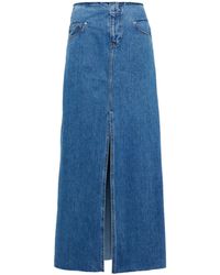 FRAME Denim Maxi Skirt in Blue - Lyst