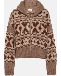 FRAME - Fair-isle Alpaca-blend Zip-up Sweater - Lyst
