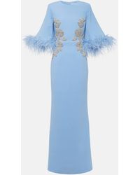 Rebecca Vallance - Juliana Feather-trimmed Crepe Gown - Lyst
