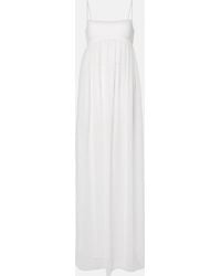 Jacquemus - Peplo Jersey And Muslin Maxi Dress - Lyst
