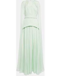 Safiyaa - Gloria Silk And Crepe Gown - Lyst