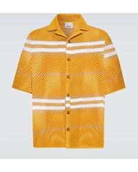 Burberry - Icon Stripe Pointelle Knit Oversized Shirt - Lyst