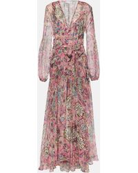Veronica Beard - Elvita Printed Silk Maxi Dress - Lyst