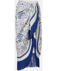 Jonathan Simkhai - Fringed Printed Linen-Blend Beach Cover-Up - Lyst