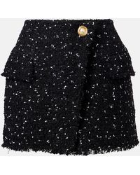 Balmain - Polka-Dot Tweed Miniskirt - Lyst