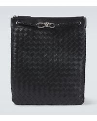 Bottega Veneta - Flat Andiamo Intrecciato Leather Messenger Bag - Lyst