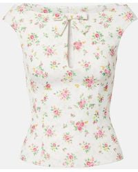 ShuShu/Tong - Bow-Detail Floral Top - Lyst