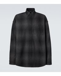 Balenciaga - Checked Wool-Blend Flannel Shirt - Lyst