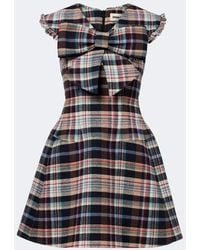 ShuShu/Tong - Checked Cotton And Wool-Blend Minidress - Lyst
