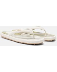 Tod's - Striped Leather Thong Sandals - Lyst