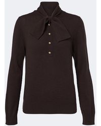 Jardin Des Orangers - Tie-Neck Wool And Cashmere Sweater - Lyst