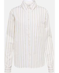 Saint Laurent - Striped Cotton Poplin Shirt - Lyst
