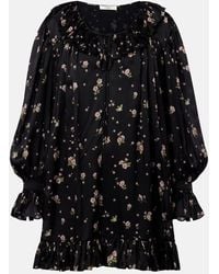 Chloé - Gathered Silk Charmeuse Minidress - Lyst