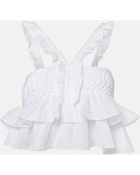 Isabel Marant - Daliana Ruffled Cotton-Blend Top - Lyst