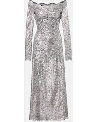 Rabanne - Metallic-Effect Lace Maxi Dress - Lyst
