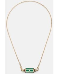 Marie Lichtenberg - Baby Locket 18Kt Pendant Necklace With Malachite And Diamonds - Lyst