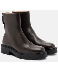 The Row - Nobilis Fast Leather Ankle Boots - Lyst