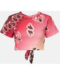The Attico - Printed Cotton Crop Top - Lyst