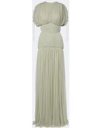De La Vali - Nymera Pleated Tulle Corset Gown - Lyst
