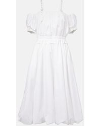 Noir Kei Ninomiya - Off-Shoulder Cotton Poplin Midi Dress - Lyst