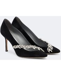 Balenciaga - X Manolo Blahnik Embellished Suede Pumps - Lyst