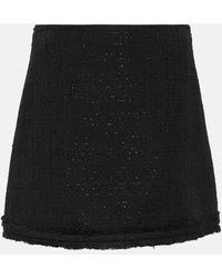 Versace - Minigonna in tweed di misto lana - Lyst