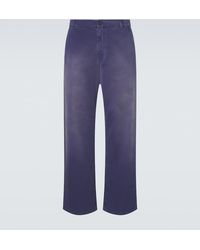 Miu Miu - Cotton Gabardine Wide-Leg Pants - Lyst