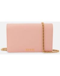 Gucci - Script Leather Wallet On Chain - Lyst