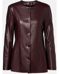 Nour Hammour - Maud Leather Blazer - Lyst