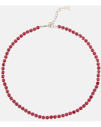 AMINA MUADDI - Tennis Crystal-Embellished Necklace - Lyst