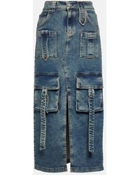 Blumarine - Denim Midi Skirt - Lyst