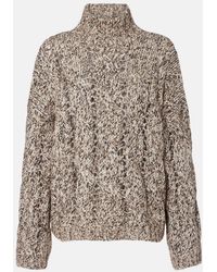 Brunello Cucinelli - Cable-Knit Wool And Cashmere Turtleneck Sweater - Lyst
