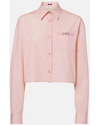 Versace - Chain Pinstripe Cropped Cotton Poplin Shirt - Lyst