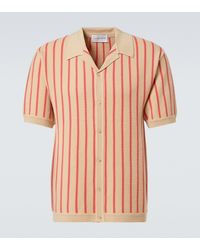 King & Tuckfield - Striped Knitted Wool Bowling Shirt - Lyst